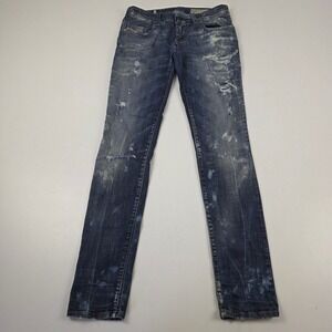 Diesel Grupee Super Slim Skinny Jeans Low Waist Distressed‎ Wash Size 28x32